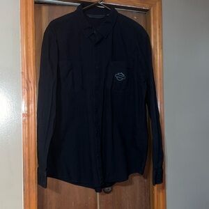 Harley Davidson button down black, long sleeved shirt, sz 2XL slim